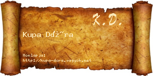 Kupa Dóra névjegykártya